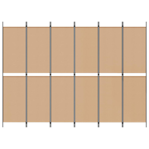 VidaXL vidaXL 6-Panel Room Divider Beige 300 x 220 cm Fabric 1