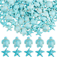Turtle Beads Blue Starfish Charms Synthetic Turquoise 200