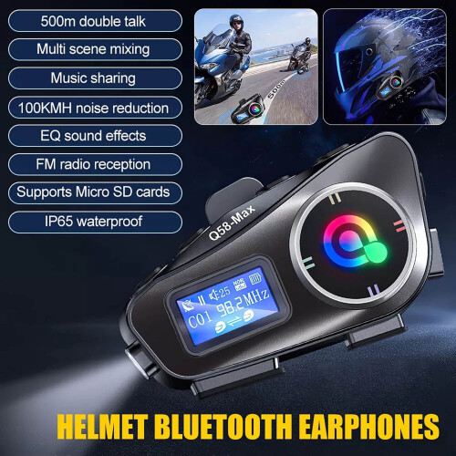 Motorcycle Helmet Intercom with LCD Screen Universal 2