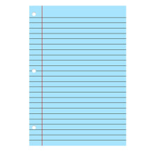 Colored Loose Leaf Paper College Ruled 3-Hole Punched 6