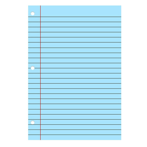 Colored Loose Leaf Paper College Ruled 3-Hole Punched 6
