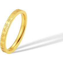 Sunshine Ring 18k Gold Plated Titanium 2mm