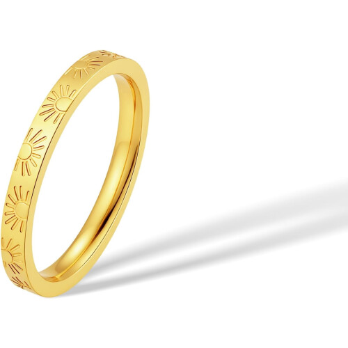 Sunshine Ring 18k Gold Plated Titanium 2mm