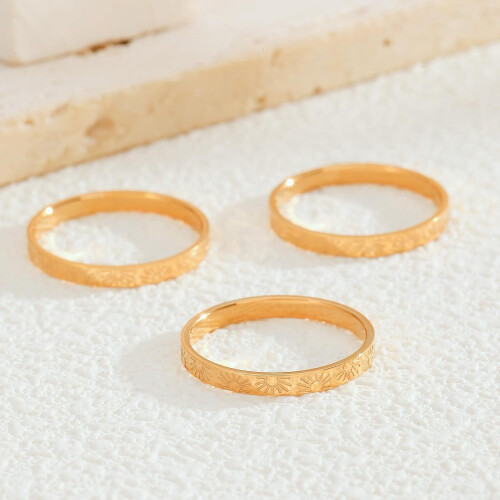 Sunshine Ring 18k Gold Plated Titanium 2mm 2