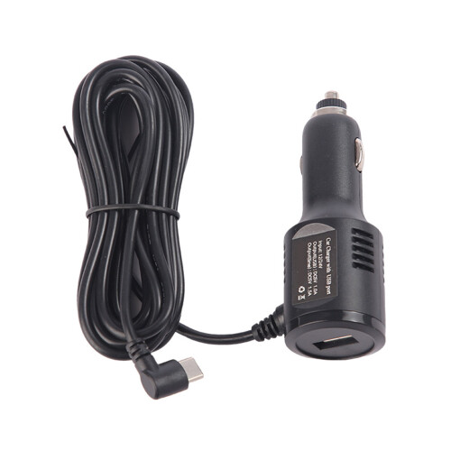 USB Car Charger with 3.4m Angled USB-C Cable
