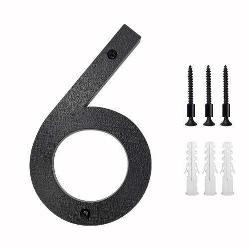 Modern Matte Black 3D House Numbers 5 Inch