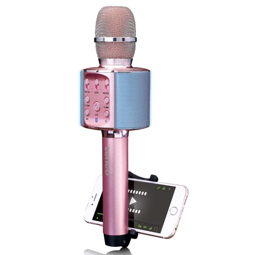 Bluetooth Karaoke Microphone with Speaker & LED Lights