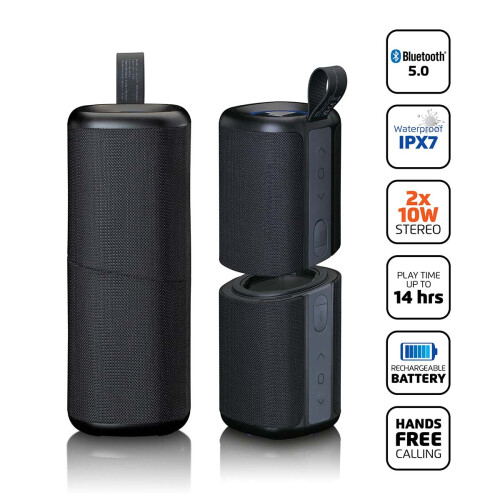 TWS Bluetooth 5.0 Waterproof Speakers, 2x10W, IPX7 1