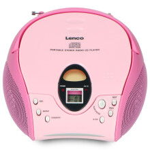 Tragbares FM-Radio mit CD-Player und Tragegriff - Rosa
