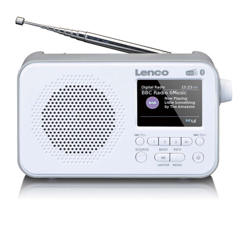 Portable DAB+ FM Radio with Bluetooth, 2.4" Display, White