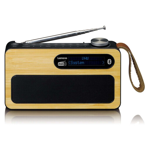 Portable DAB+/FM Radio with Bluetooth, Bamboo, Black 1