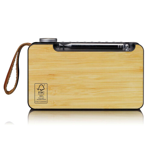 Portable DAB+/FM Radio with Bluetooth, Bamboo, Black 2