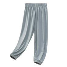 Girls Ice Silk Pants Elastic High Waist Summer Lightweight