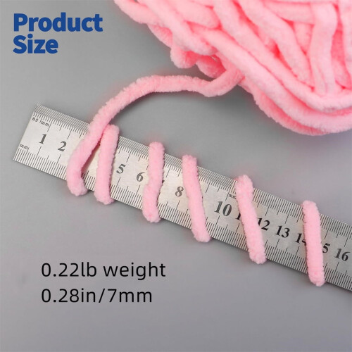 Chenille Blanket Yarn Pink 0.22 lb 1
