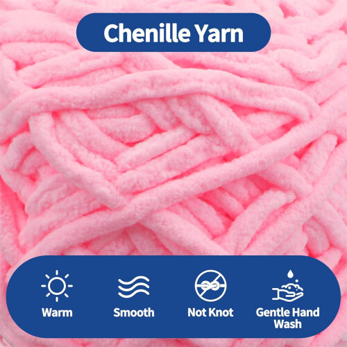 Chenille Blanket Yarn Pink 0.22 lb 2