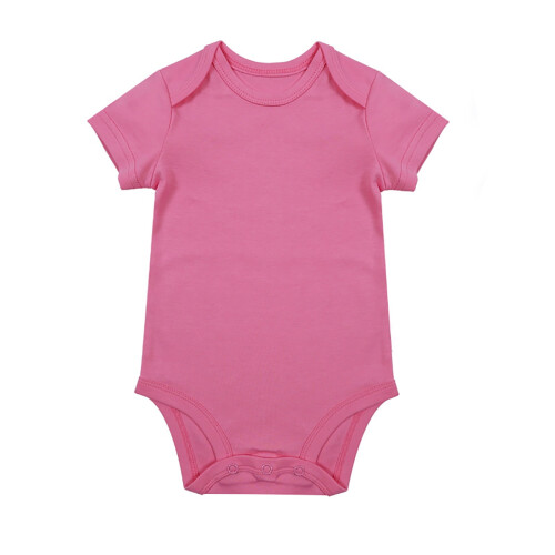 Baby Bodysuit Romper Unisex Solid Pink 9-12 Months