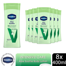 Vaseline Intensive Care Body Lotion Aloe Soothe 48H Moisture 400ml, 8 Pack