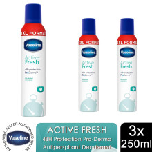 Vaseline Sensitive Anti-Perspirant Deodorant Spray Fresh & Dry 250ml, 3 Pack