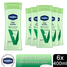 Vaseline Intensive Care Body Lotion Aloe Soothe 48H Moisture 400ml, 6 Pack