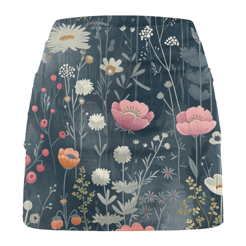 Women's floral printed athletic skorts with elastic mid 2