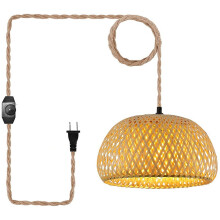 Rattan Dome Pendant Light Dimmable
