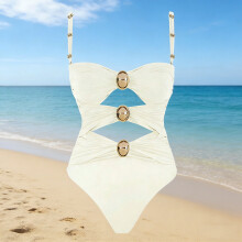 Women's Halter Neck One-Piece Swimsuit with Cutouts and