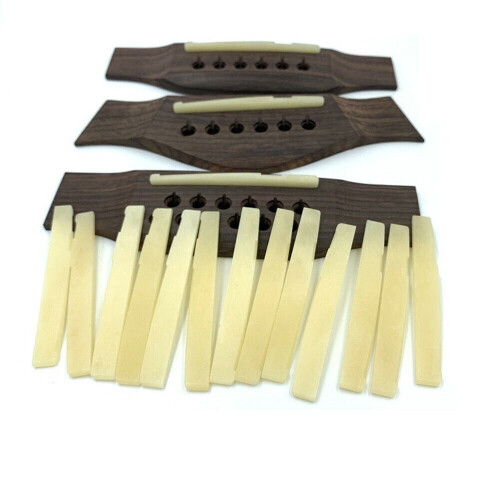 Guitar Saddle Nut Bridge 72x3x9mm Unbleached Bone 10 pcs