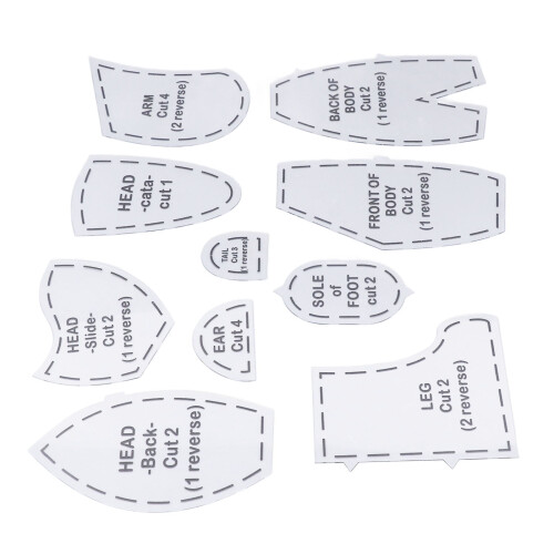 Memory Bear Template Ruler Set Acrylic 12 pcs