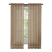 Crushed Voile Sheer Curtain Panel Coffee 40 x 79 in