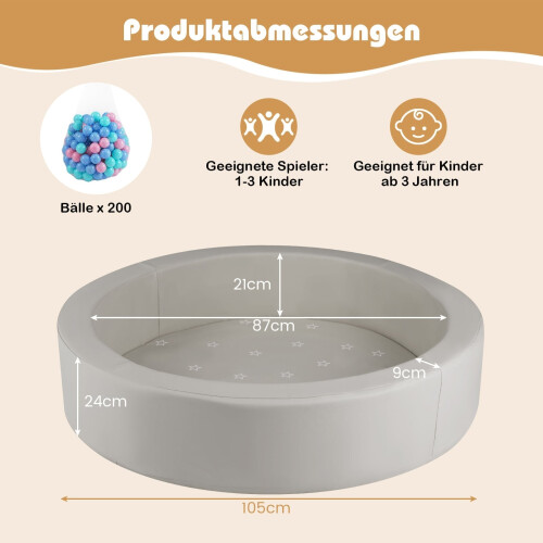 Piscina de bolas de espuma con 200 bolas oceánicas y cubierta lavable