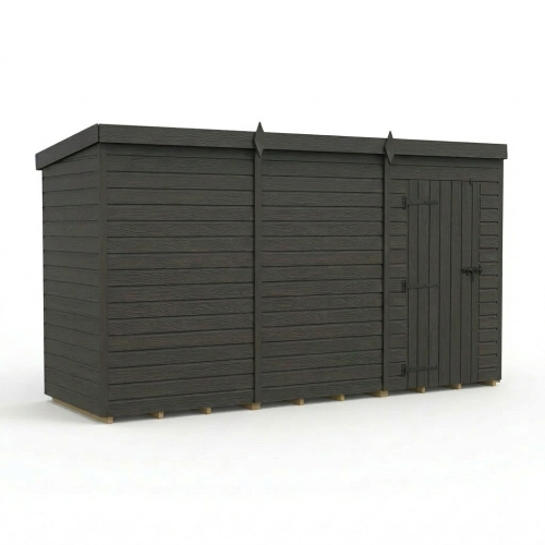 12x4 Pent Composite Shed Tanalised (Single Door, No Windows) 1