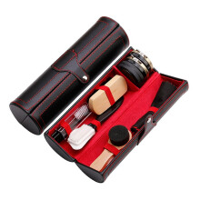 Travel Shoe Care Kit Brush and Polish Tools with PU Case
