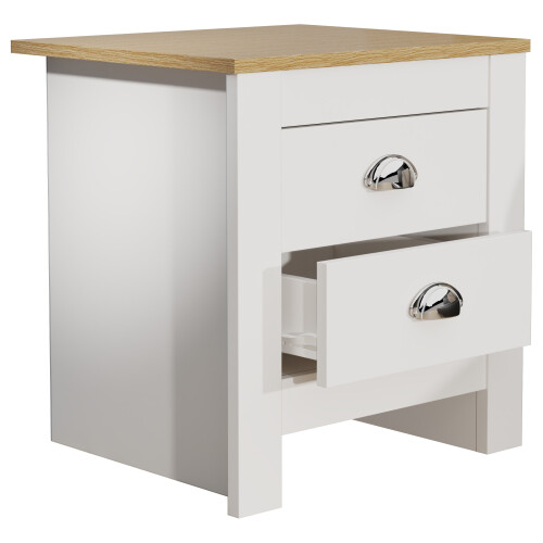 Wooden side table bedside table Balusa White 1