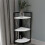 Metal corner shelf books insasi 2-fold White 3