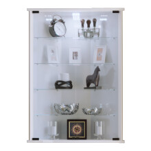 (Matt, Wood) Wall display cabinet Eckvitrine Vecko White