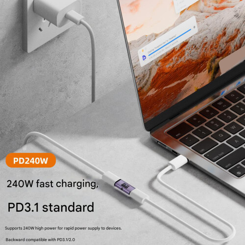 Extension de USB C en aluminium, transfert de données-GrisViolet 2