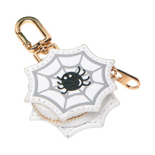 Mini porte-monnaie porte-clés Halloween-toile d'araignée