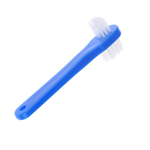 Brosse à prothèses denses, brosse à dents à Double tête,-Bleu