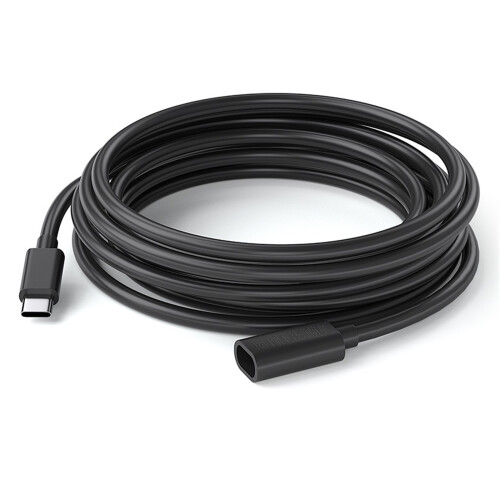 Flexible USB C Power Extension Cable for Type C-Black 5 meters