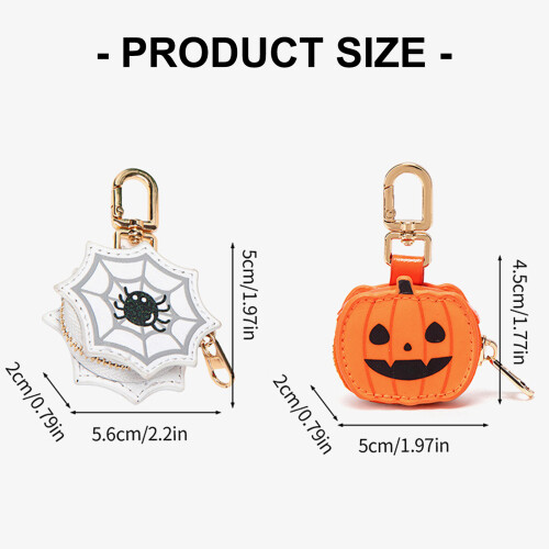 Mini porte-monnaie porte-clés Halloween-toile d'araignée 2