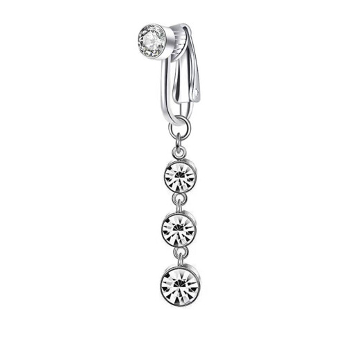 Zirconia belly button clip no piercing adjustable