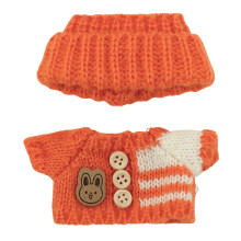 Soft Plush Doll Winter Outfit Set with Knit Hat and Sweater