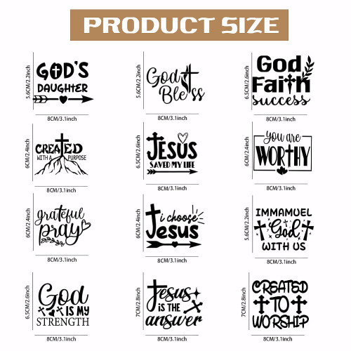 Jesus Iron-On Transfer Paper Patches 12PCS 1