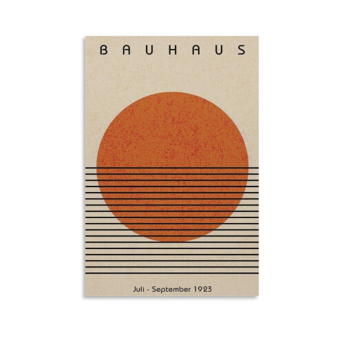 Bauhaus Exhibition Canvas Poster Orange Circle Design
