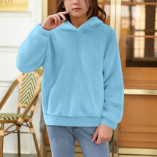 Girls' Blue Hoodies Long Sleeve Lightweight Pullover