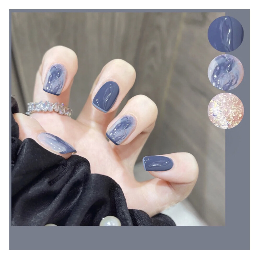 Creation-3C 24Pcs Purple Halo Press-On Nails For Women