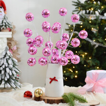 Pink Christmas Ball Ornament Plastic Foam 16 Inch