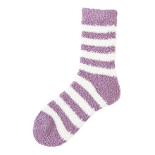 Women's Crew Socks Coral Stripe Lightweight Cotton Athletic