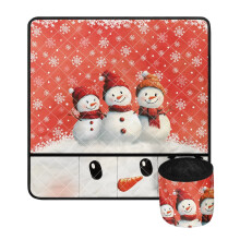 Christmas sewing machine pad with pockets snowman design