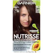 Garnier Nutrisse Coloración Ultra Cobertura, Marrón Oscuro Profundo (Nuez Dulce) 400, Paquete de 1